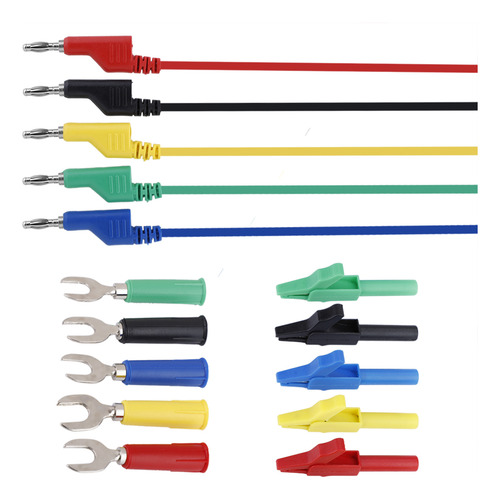 Banana Plug Test Lead Kit 4mm To For Multimeter Crocodile