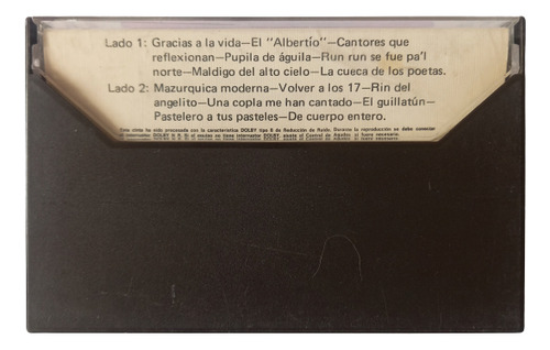 Cassete Violeta Parra Las Últimas Composiciones. Año 1983 (Usado)