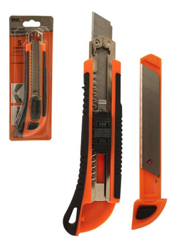 Estilete Automático 18mm Com 5 Laminas Bestfer