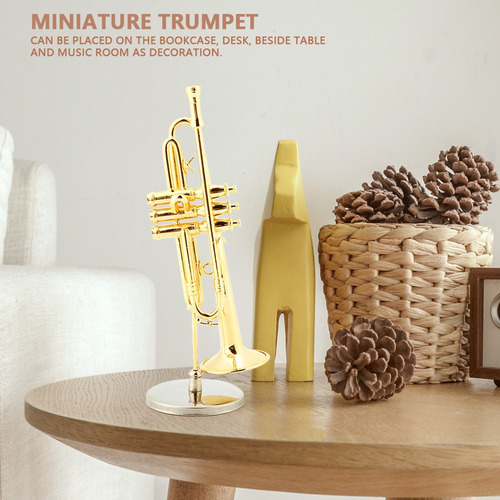 Instrumentos En Miniatura Trompeta Replica Stand Y Estuche O