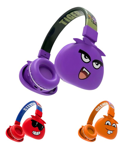 Fone Infantil Headset Com Bluetooth E Abafador Jelly Monster Cor Laranja