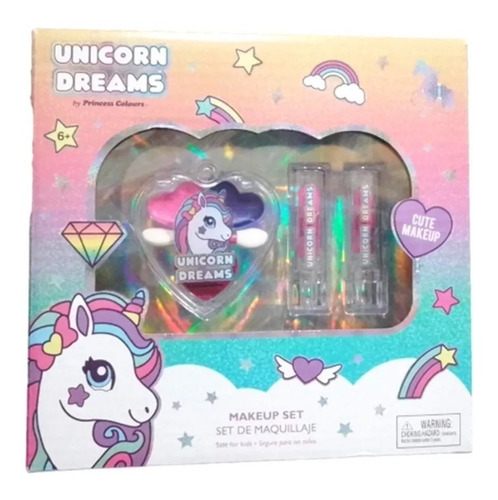 Set Maquillaje Infantil Labial Sombra Unicorn Dreams 