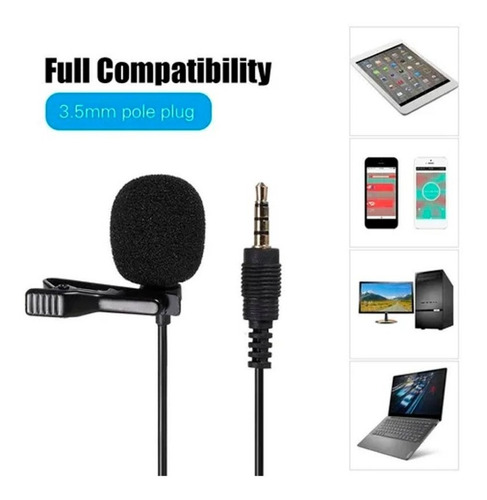 Imagen 2 de 6 de Microfono Lavalier Celular Tablet Pc Omnidireccional Condens