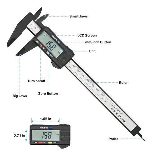 Calibres Micrométricos Vernier Con Pantalla Lcd Vernier