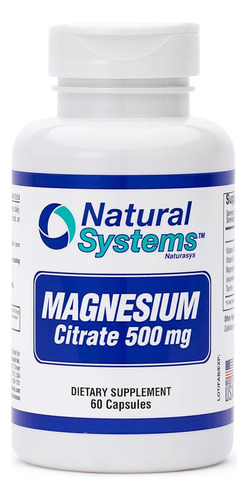 Citrato De Magnesio 500mg 60 Cápsulas De Natural Systems - S