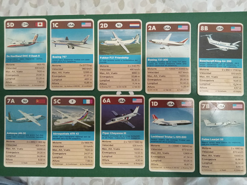 Mazo De Cartas Aviones. Retro. De Los 80. $ 1500 X Unidad