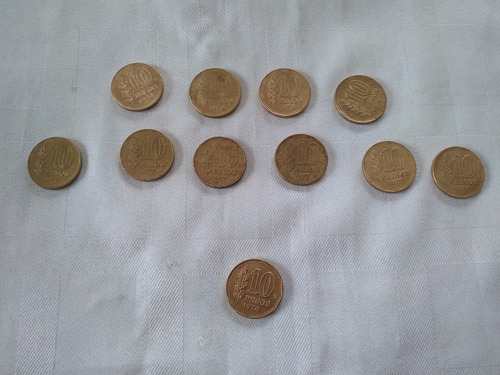 Lote De 11 Monedas Argentina 1976/77/78 10 Pesos