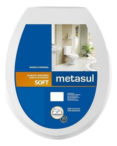 Tampa De Privada Assento Sanitário Universal Soft Oval Cor Branco