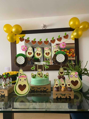 Decoración Fiesta Aguacate Avocado Party Kawai Kit