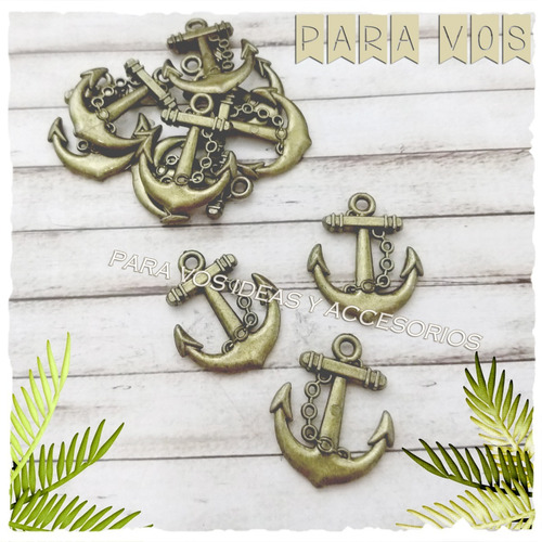 Dijes Ancla Decoracion Frascos Nautico Marinero X30