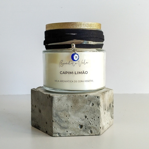 Imagem 3 de 5 de Vela Aromática De Soja Olho Grego Capim-limão
