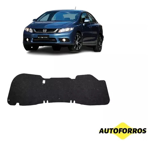 Forro Isolante Do Capo Honda Civic 2012 - 2015 + Presilhas