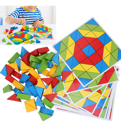Rompecabezas Triangular Con Forma De Bloque De Madera Para N