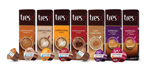 70 Cápsulas Café Expresso E Bebida Cafeteira Três Corações