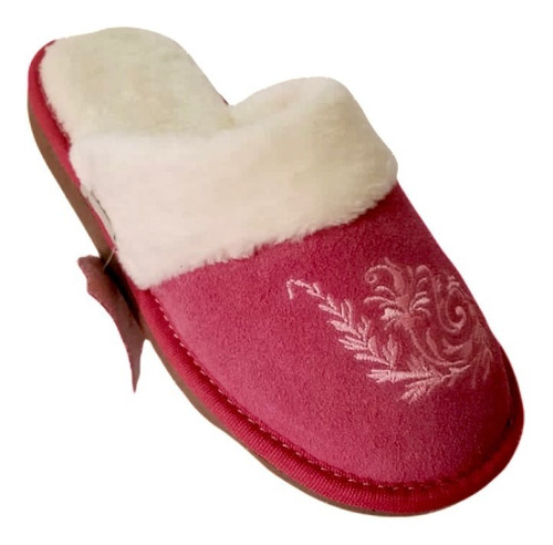 Pantufla Para Dama Cómoda Stahl 3802 En Piel Carnaza Rosa