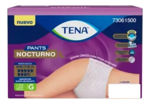 Ropa Desechable Tena Pants Nocturno Talla G 22 Pzas