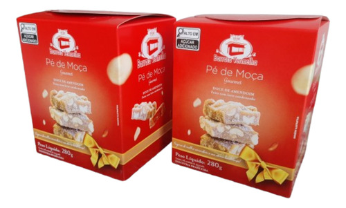 2cx Doce Amendoin Pe De Moça Barraca Vermelha 280g Cada