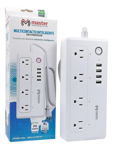 Master Multicontacto Inteligente Wifi Con 4 Puertos Usb