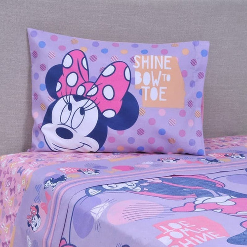 Juego De Sabanas Minnie Mouse Shine 1.5 Plaza