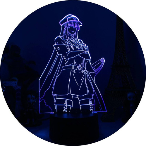 Lámpara Luz Led Acrílico Esdeath Manga, Akame Ga Kill Serie