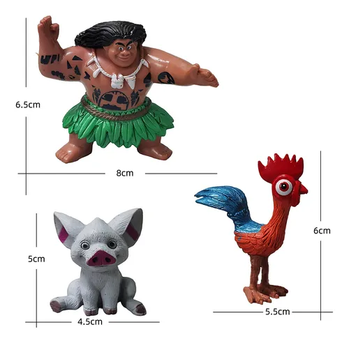 Set 10 Figuras Personajes Disney - Película Moana 2 - Maui