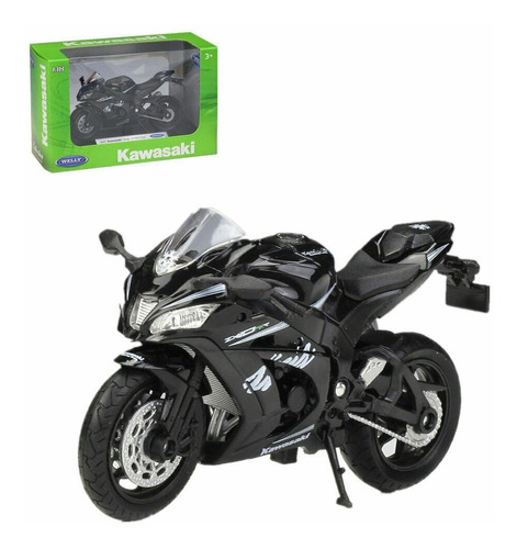 Kawasaki Ninja Zx-10rr Escala 1/18 Moto Deportiva 11cm Largo