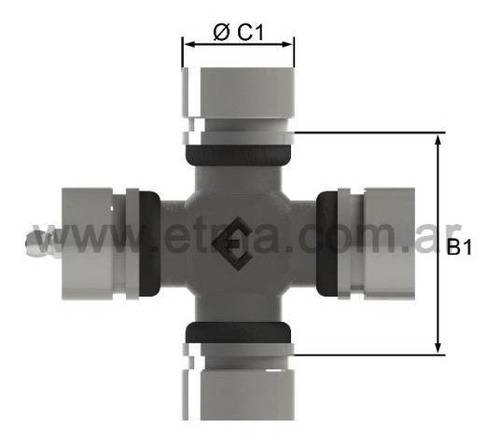 Imagen 3 de 3 de Cruceta Ø30,18 X 74,2 (seguro Interno) Etma Cr1088