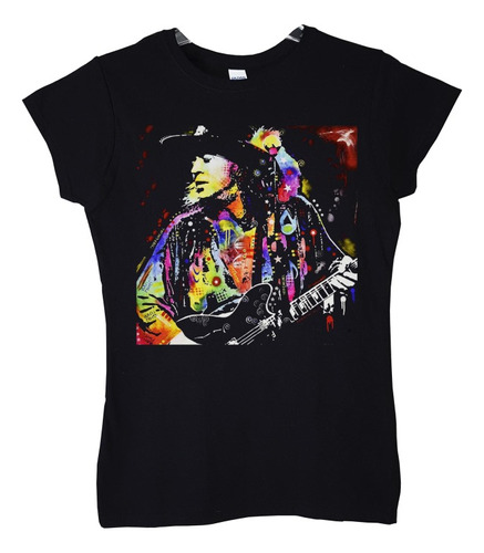 Polera Mujer Stevie Ray Vaughan Color Rock Abominatron