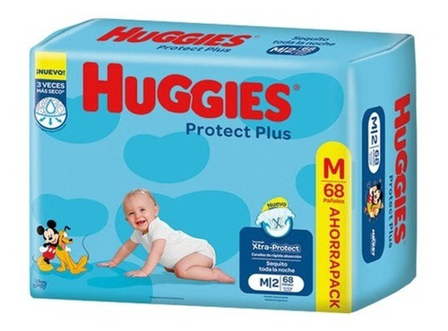 Pañales Huggies Protect Plus  MPañales Huggies Protect Plus M