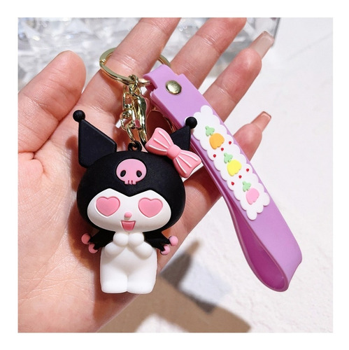 Sanrio-llavero De Anime Kuromi, Accesorio Adorno Para Bolso 