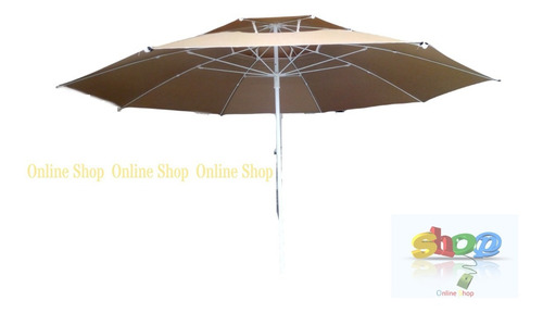 Imagen 9 de 10 de Parasol Lona Desfogue Beige 2.40mt Diam Varilla Fibra Vidri