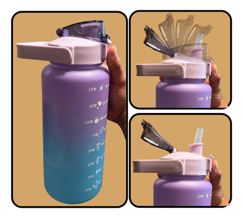 Juego De 3 Botellas De Agua Deportivas Marcador De Tiem...