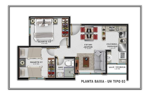 Imagem 11 de 13 de Apartamento Com 2 Dormitórios À Venda, 45 M² Por R$ 163.900,00 - Planalto - Natal/rn - Ap5545