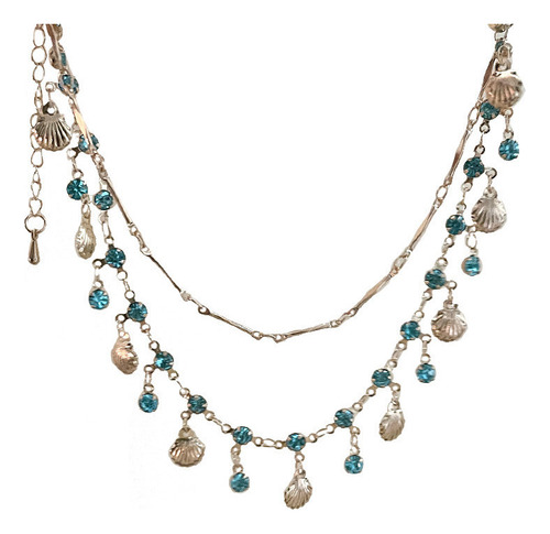 Collar Conchas Doble Capa Superbrillante Pulsera De Conchas