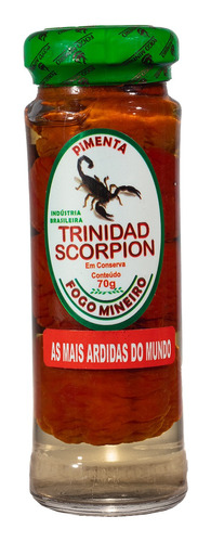 Pimenta Trinidad Scorpion Conserva 70g - Mais Ardidas Mundo
