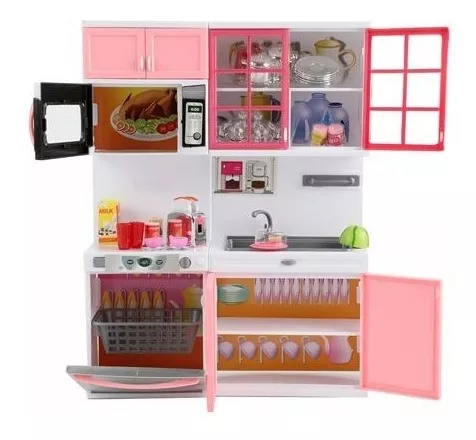 BARBIE Cocina Luz y Sonido 34 Accesorios Barbie