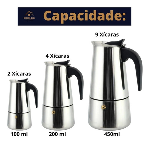 Cafeteira Ke Home 9 Xícaras 5809-1 manual aço inoxidável italiana