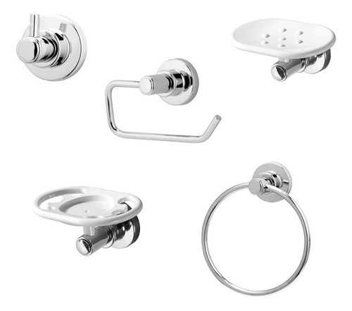 Kit De Accesorios Para Baño Peirano Kit Cromo X 5