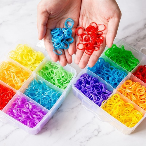 Maleta De Elásticos Coloridos Criativo Rainbow Loom Bands Cor Colorido Desenho Do Tecido Colorido