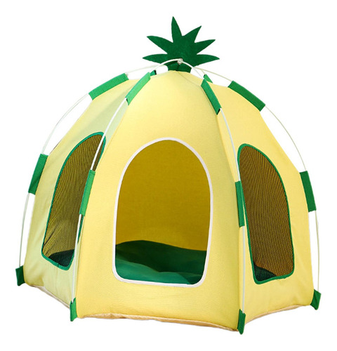 Tenda Abacaxi Para Gatos Casa Ventilada Com Almofada Leve