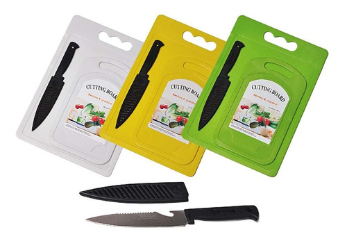 Kit 2 Tabla Para Picar Verduras Frutas Con Cuchillo Cocina