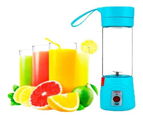 Mini Liquidificador Copo Shake Juice Sport Vitamina Academia Cor Azul 110V/220V