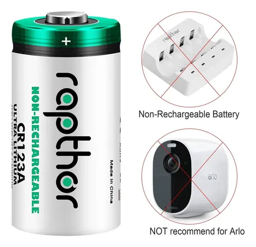 Pilas De Litio Rapthor Cr123a 1650 Mah De Alta Potencia Ul 3