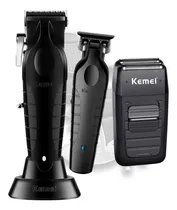 Comprar Kit Maquinas Cortar Cabelo Acabamento Shaver Kit Kemei Black