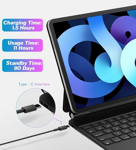 Imagen 8 de 10 de Teclado Gokoco Magic Para iPad 10.9 iPad Pro 11