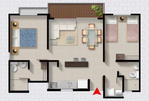 Imagen 4 de 14 de Manaca - Las Palmas - Split 58 M2 - Amarilo