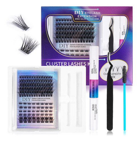 Kit De Extensiones De Pestañas 30d+40d Magefy Lash Curvatura D 8-13mm Mixtas Con Pegamento Y Rizador De Pestañas+cepillo Para Pestañas Individuales Kit Completo Diy Adhesivo Para Pestañas Estilo 4
