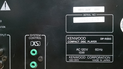 Kenwood Carrusel Dp-r893 - 5 Cd ( Onkyo Pioneer Yamaha Denon Negro (Usado)