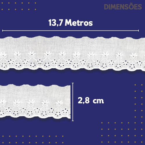 Bordado Ref. Cal-21 65 Mm Algodão