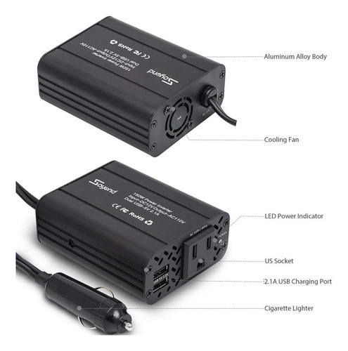 Inversor De Corriente De Coche De 150 W Con Usb